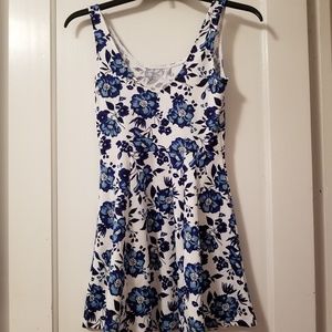 H&M Blue and White Floral Dress